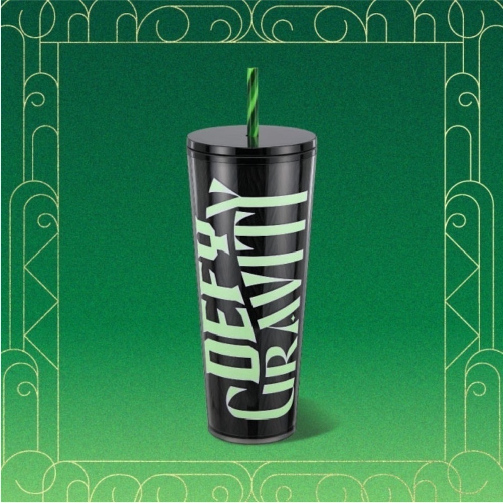 New LIMITED EDITION WICKED Black and Green GLOW IN THE DARK STARBUCKS TUMBLER